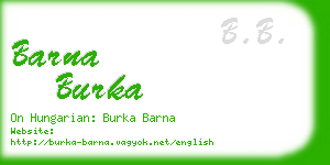 barna burka business card